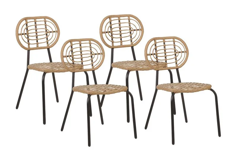 Leamington Spisestol Udendørs - Natur/Beige/Sort - Havemøbler - Balkon - Balkonmøbler - Altanstole