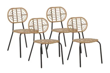 Leamington Spisestol Udendørs - Natur/Beige/Sort - Havemøbler - Balkon - Balkonmøbler - Altanstole