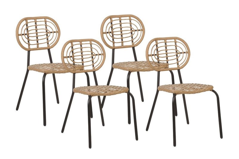 Leamington Spisestol Udendørs - Natur/Beige/Sort - Havemøbler - Balkon - Balkonmøbler - Altanstole