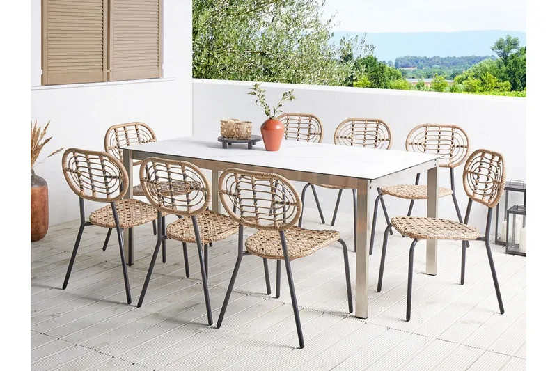 Leamington Spisestol Udendørs - Natur/Beige/Sort - Havemøbler - Balkon - Balkonmøbler - Altanstole