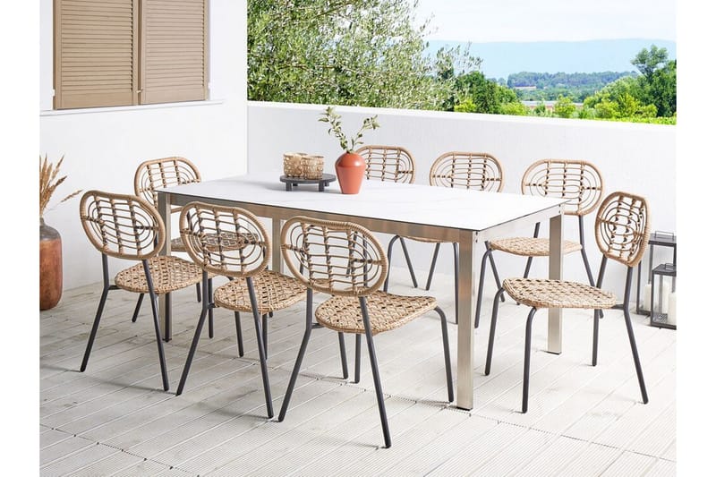 Leamington Spisestol Udendørs - Natur/Beige/Sort - Havemøbler - Balkon - Balkonmøbler - Altanstole