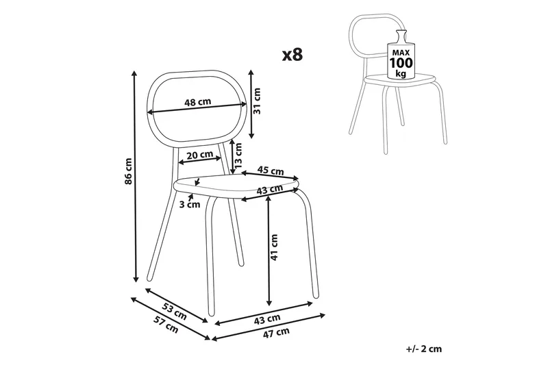 Leamington Spisestol Udendørs - Natur/Beige/Sort - Havemøbler - Balkon - Balkonmøbler - Altanstole