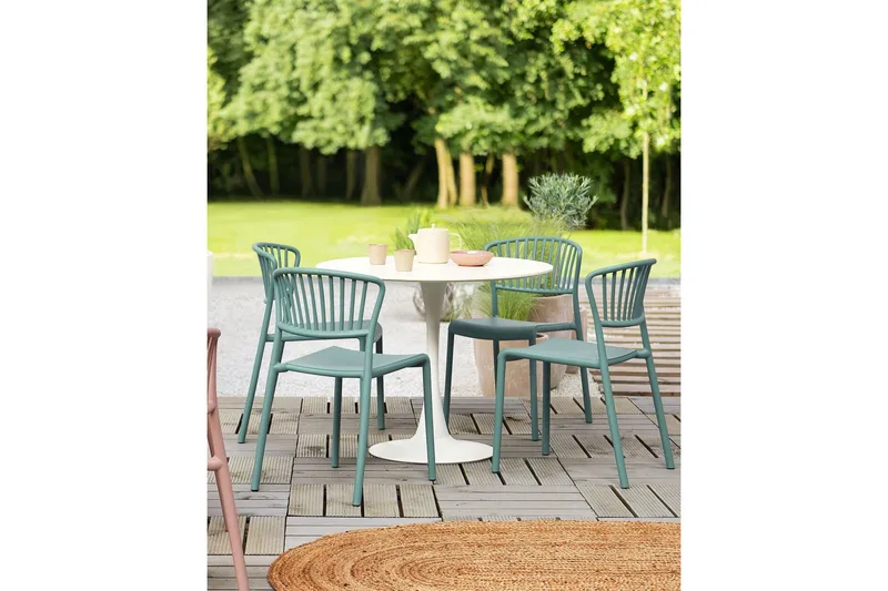 Leverano Spisestol Udendørs - Grøn - Havemøbler - Balkon - Balkonmøbler - Altanstole