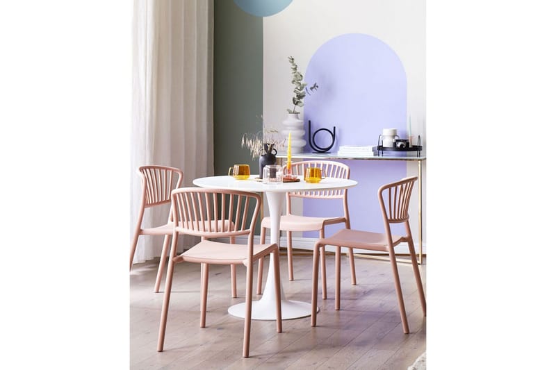 Leverano Spisestol Udendørs - Lyserød - Havemøbler - Balkon - Balkonmøbler - Altanstole