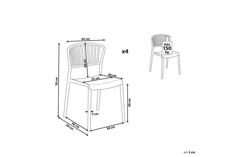 Leverano Spisestol Udendørs - Lyserød - Havemøbler - Balkon - Balkonmøbler - Altanstole