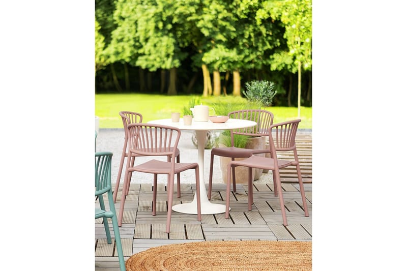 Leverano Spisestol Udendørs - Lyserød - Havemøbler - Balkon - Balkonmøbler - Altanstole