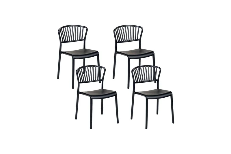 Leverano Spisestol Udendørs - Sort - Havemøbler - Balkon - Balkonmøbler - Altanstole