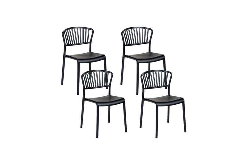 Leverano Spisestol Udendørs - Sort - Havemøbler - Balkon - Balkonmøbler - Altanstole