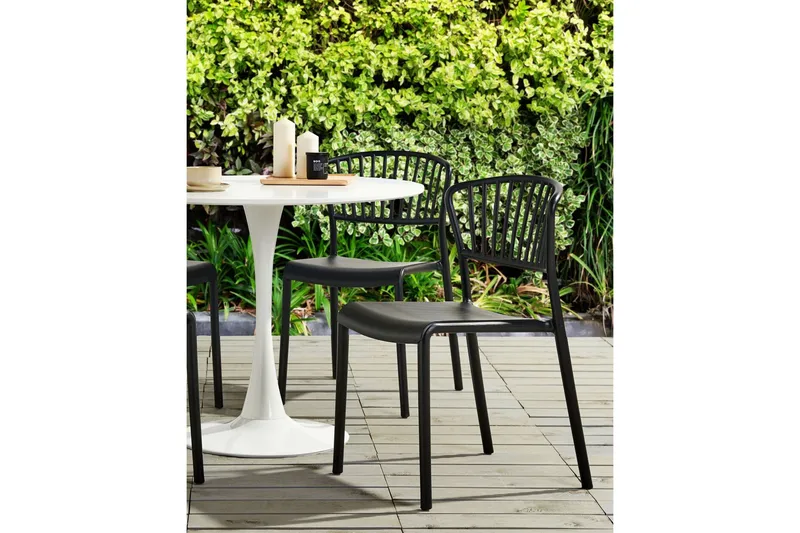 Leverano Spisestol Udendørs - Sort - Havemøbler - Balkon - Balkonmøbler - Altanstole
