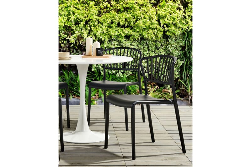 Leverano Spisestol Udendørs - Sort - Havemøbler - Balkon - Balkonmøbler - Altanstole