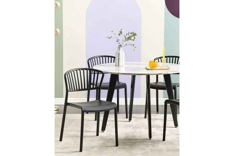 Leverano Spisestol Udendørs - Sort - Havemøbler - Balkon - Balkonmøbler - Altanstole