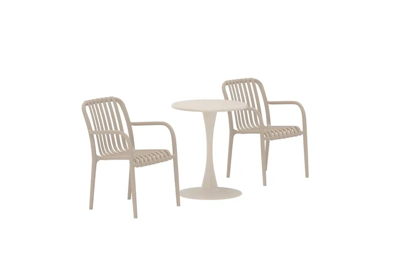 Limnos cafésæt udendørs - Beige - Havemøbler - Balkon - Balkonmøbler - Altansæt