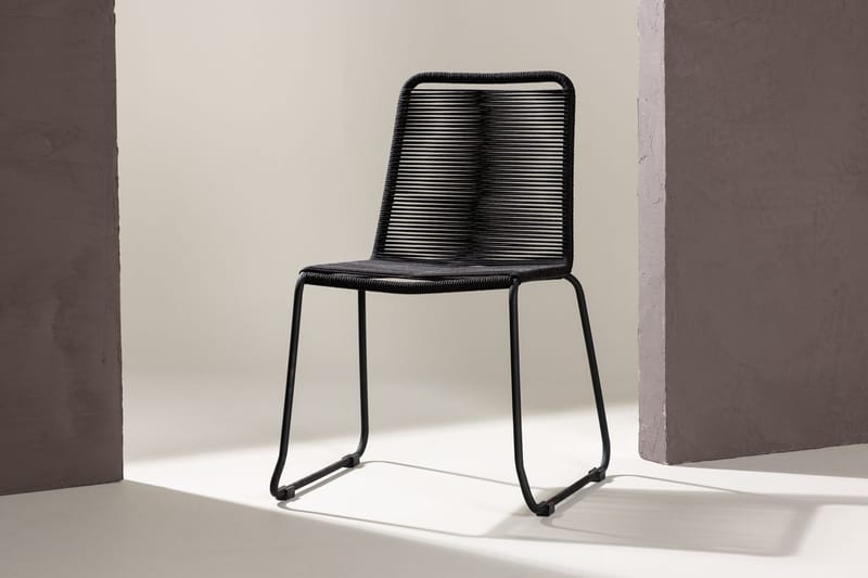 Lindos spisebordsstol udendørs, Sort