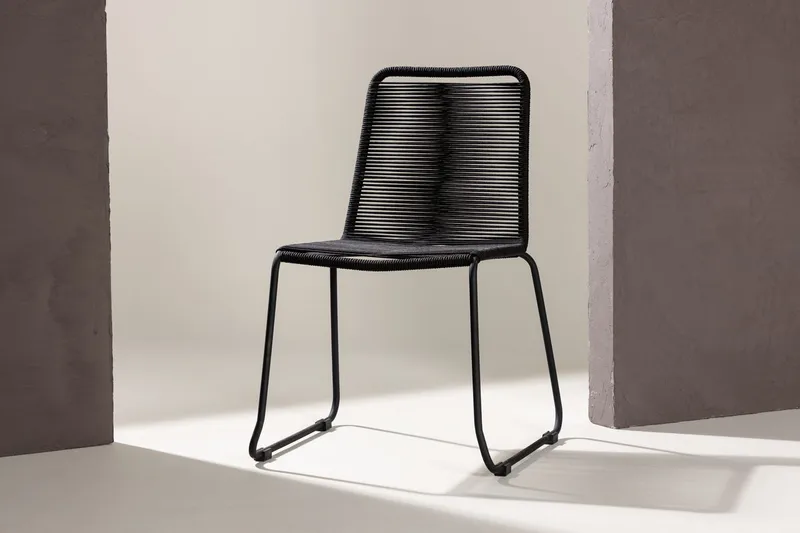 Lindos spisebordsstol udendørs, Sort