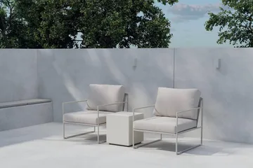 Lissabon cafésæt udendørs - Beige - Havemøbler - Balkon - Balkonmøbler - Altansæt