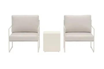 Lissabon cafésæt udendørs - Beige - Havemøbler - Balkon - Balkonmøbler - Altansæt