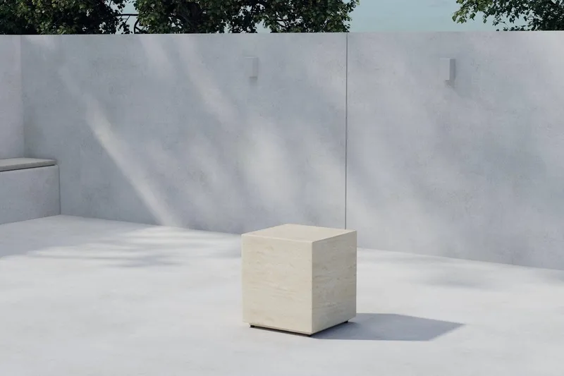 Lissabon sidebord 40 cm udendørs, Beige