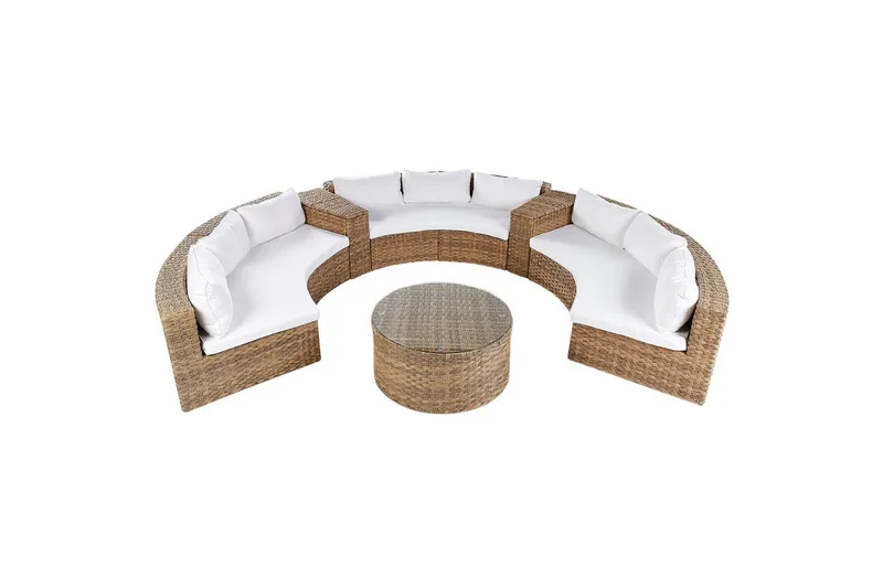 Loungegrupp Beliani Severo Beige/vit Brown||White - Have - Udendørs miljø - Altan & terrasse - Altanmøbler