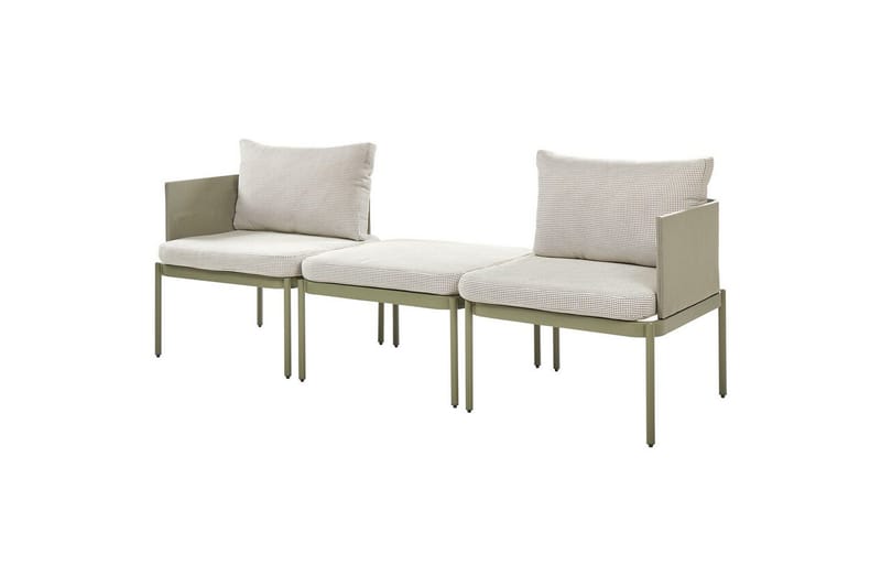 Loungegrupp Beliani Terracina Grå Green||White - Havemøbler - Balkon - Balkonmøbler - Altansæt