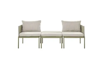 Loungegrupp Beliani Terracina Grå Green||White - Havemøbler - Balkon - Balkonmøbler - Altansæt