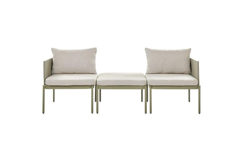 Loungegrupp Beliani Terracina Grå Green||White - Havemøbler - Balkon - Balkonmøbler - Altansæt