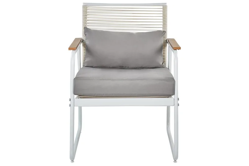 Loungegrupp Beliani Pomonte Svart/Grå White||Grey - Havemøbler - Loungemøbler - Sofagrupper udendørs
