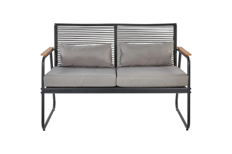 Loungegrupp Beliani Pomonte Svart/Grå Black||Grey - Havemøbler - Loungemøbler - Sofagrupper udendørs