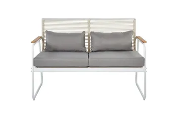 Loungegrupp Beliani Pomonte Svart/Grå White||Grey - Havemøbler - Loungemøbler - Sofagrupper udendørs
