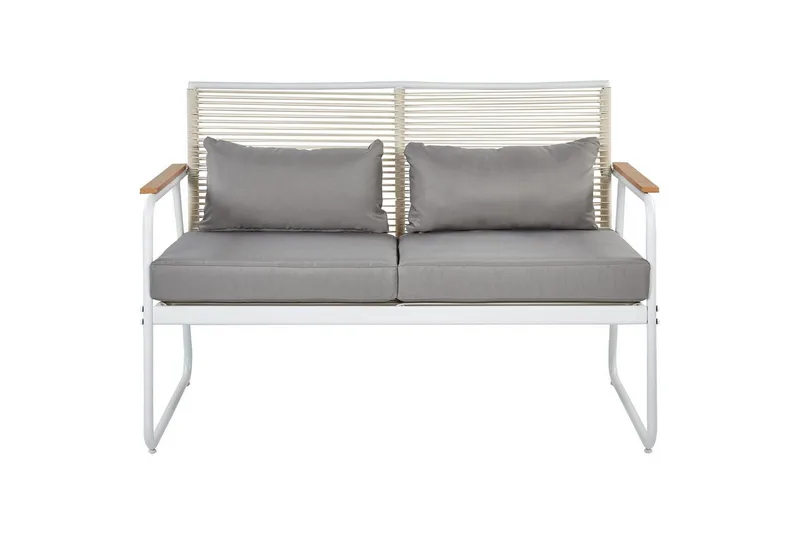 Loungegrupp Beliani Pomonte Svart/Grå White||Grey - Havemøbler - Loungemøbler - Sofagrupper udendørs