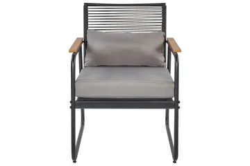 Loungegrupp Beliani Pomonte Svart/Grå Black||Grey - Havemøbler - Loungemøbler - Sofagrupper udendørs