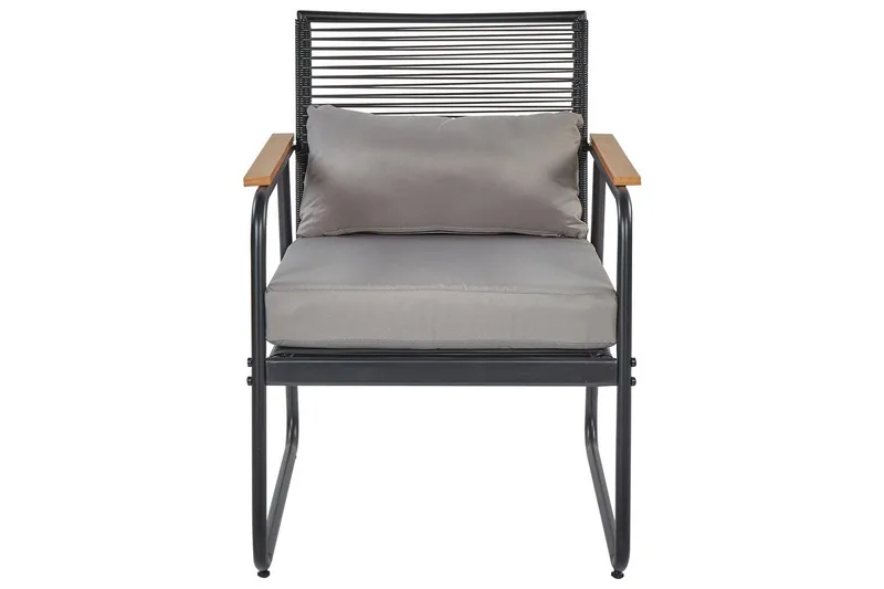 Loungegrupp Beliani Pomonte Svart/Grå Black||Grey - Havemøbler - Loungemøbler - Sofagrupper udendørs
