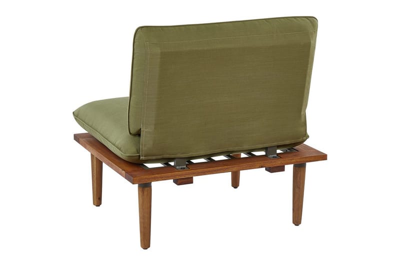 Loungegrupp med bord Beliani Frascati Grönt/ljust trä, 4-Sits Green||Light wood - Havemøbler - Loungemøbler - Sofagrupper udendørs
