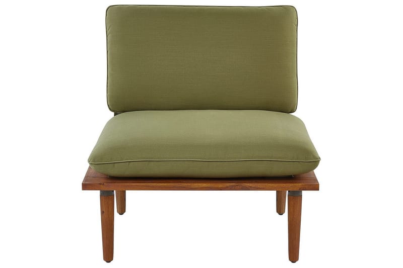Loungegrupp med bord Beliani Frascati Grönt/ljust trä, 4-Sits Green||Light wood - Havemøbler - Loungemøbler - Sofagrupper udendørs