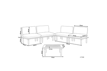 Loungegrupp med bord Beliani Frascati Grönt/ljust trä, 4-Sits Green||Light wood - Havemøbler - Loungemøbler - Sofagrupper udendørs