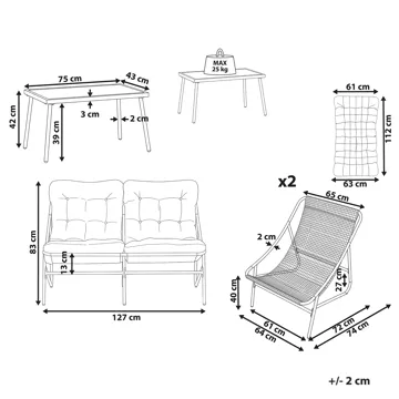 Loungegruppe 4-personers Molveno - Grøn - Havemøbler - Balkon - Balkonmøbler - Altansæt