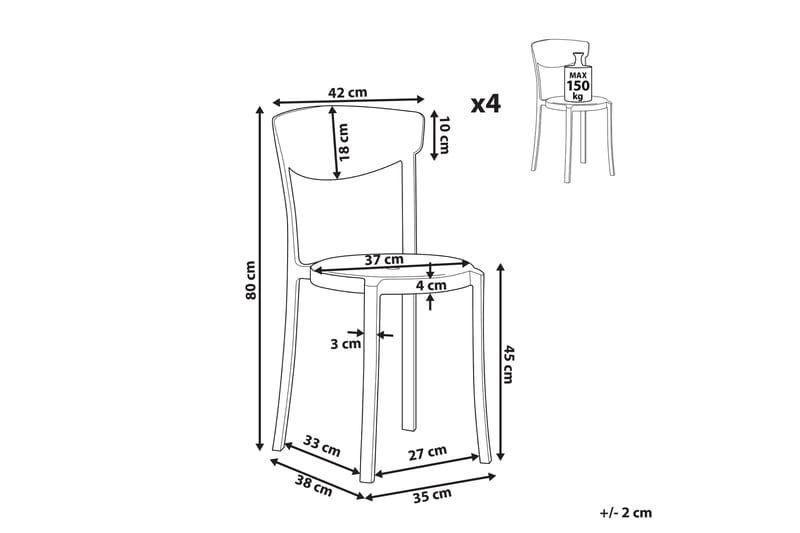 Maple Creek Spisestol Udendørs - Mørkegrå - Havemøbler - Balkon - Balkonmøbler - Altanstole
