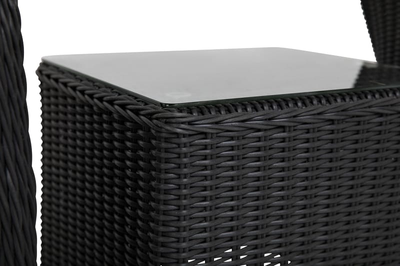 Marcus cafésæt med 2 Light lænestole med hynde - Sort - Havemøbler - Balkon - Balkonmøbler - Altansæt