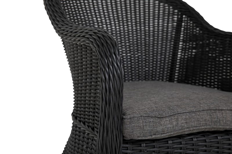 Marcus cafésæt med 2 Light lænestole med hynde - Sort - Havemøbler - Balkon - Balkonmøbler - Altansæt