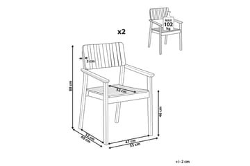 Matstol Beliani Agello set om 2 Light wood - Havemøbler - Balkon - Balkonmøbler - Altanstole
