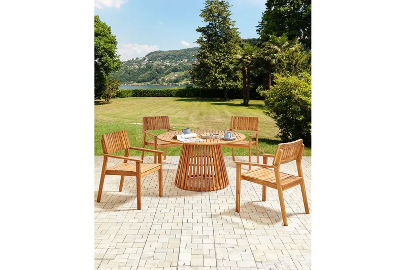 Matstol Beliani Agello set om 4 Light wood - Havemøbler - Balkon - Balkonmøbler - Altanstole