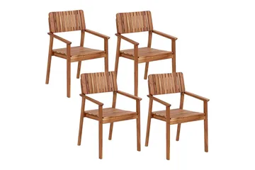 Matstol Beliani Agello set om 4 Light wood - Havemøbler - Balkon - Balkonmøbler - Altanstole