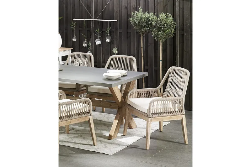 Matstol Beliani Olbia set om 2 Cream white - Havemøbler - Balkon - Balkonmøbler - Altanstole