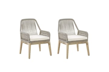 Matstol Beliani Olbia set om 2 Cream white - Havemøbler - Balkon - Balkonmøbler - Altanstole