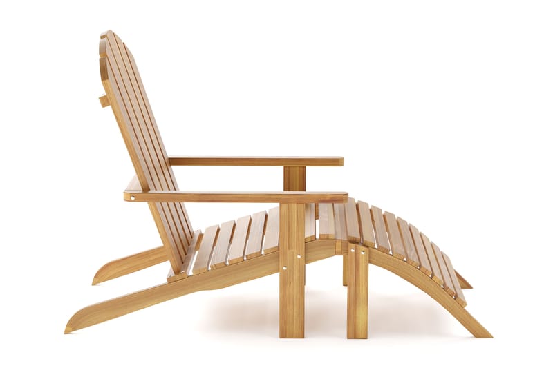 Menorca armstol – liggestol i træ til udendørs brug - Teak / Natur - Havemøbler - Balkon - Balkonmøbler - Altanstole