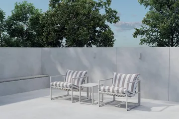 Messina cafésæt udendørs - Grå - Havemøbler - Balkon - Balkonmøbler - Altansæt