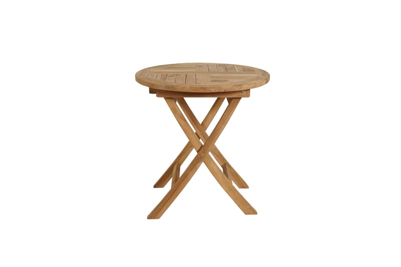Milano Foldbart bord Ø70 cm - Naturligt Farvet Teak - Havemøbler - Balkon - Balkonmøbler - Altanborde