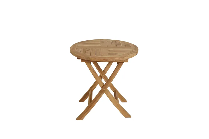 Milano Foldbart bord Ø70 cm - Naturligt Farvet Teak - Havemøbler - Balkon - Balkonmøbler - Altanborde