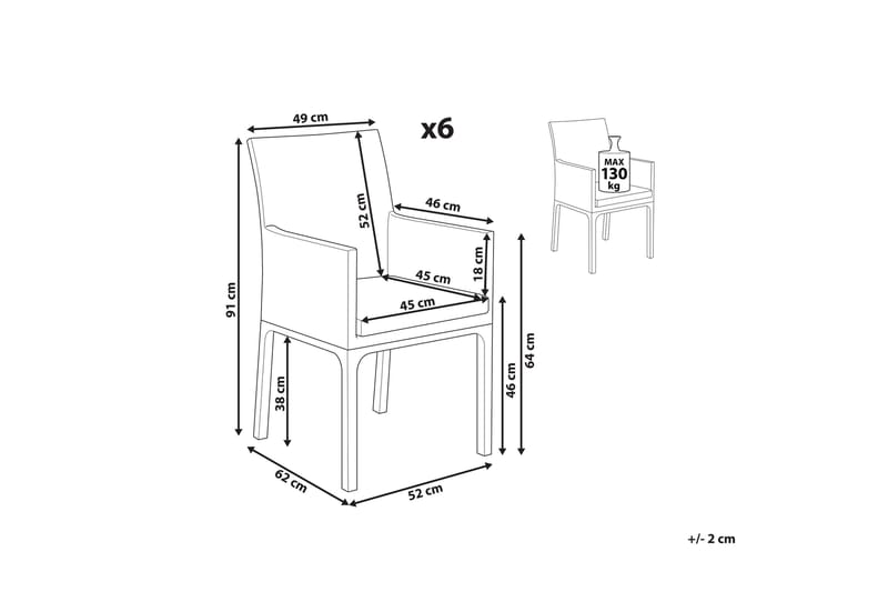 Monteroni Armstol - Grå/Hvid - Havemøbler - Balkon - Balkonmøbler - Altanstole