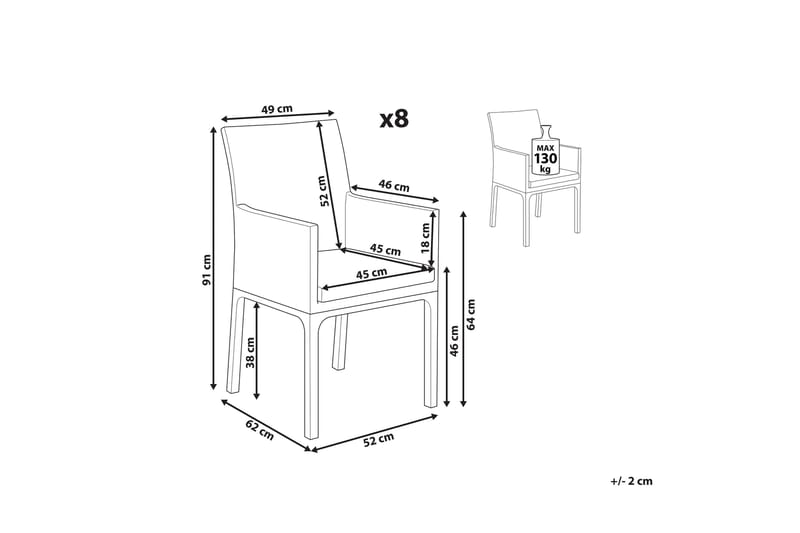 Monteroni Armstol - Grå/Hvid - Havemøbler - Balkon - Balkonmøbler - Altanstole