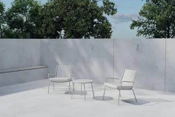 Mykonos cafésæt udendørs - Hvid - Havemøbler - Balkon - Balkonmøbler - Altansæt